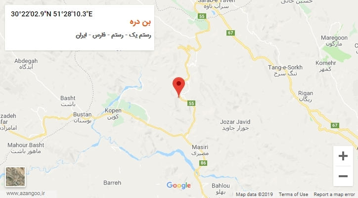 روستای بن دره بر روی نقشه