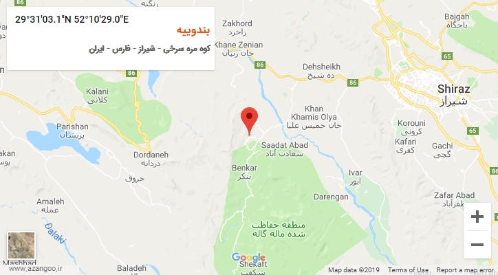 روستای بندوییه بر روی نقشه