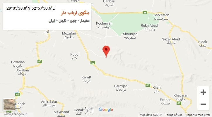روستای بنگوی ارباب دار بر روی نقشه