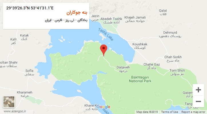 روستای بنه جوکاران بر روی نقشه