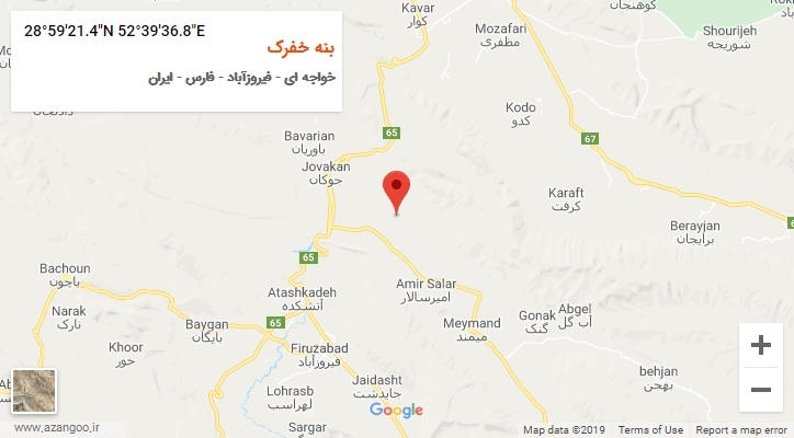 روستای بنه خفرک بر روی نقشه