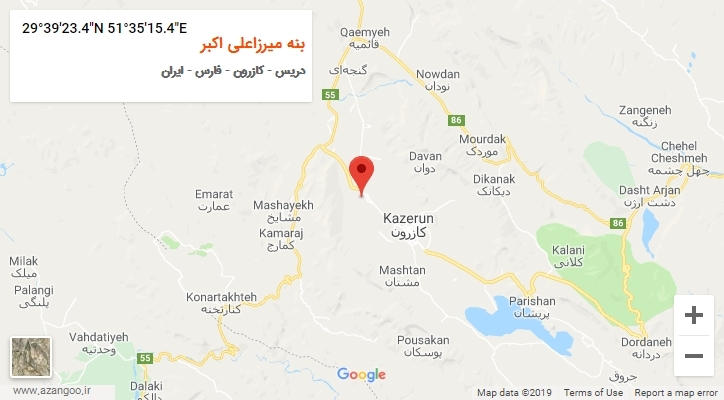 روستای بنه میرزاعلی اکبر بر روی نقشه