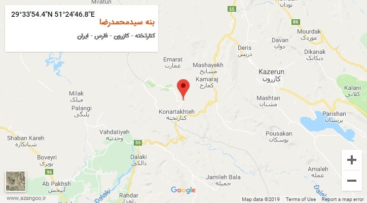 روستای بنه سیدمحمدرضا بر روی نقشه