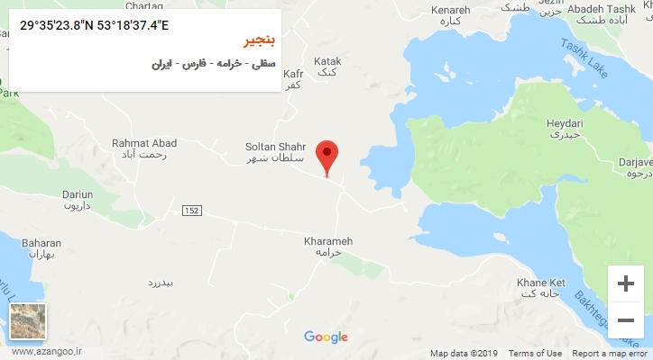 روستای بنجیر بر روی نقشه