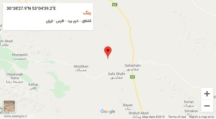 روستای بنک بر روی نقشه