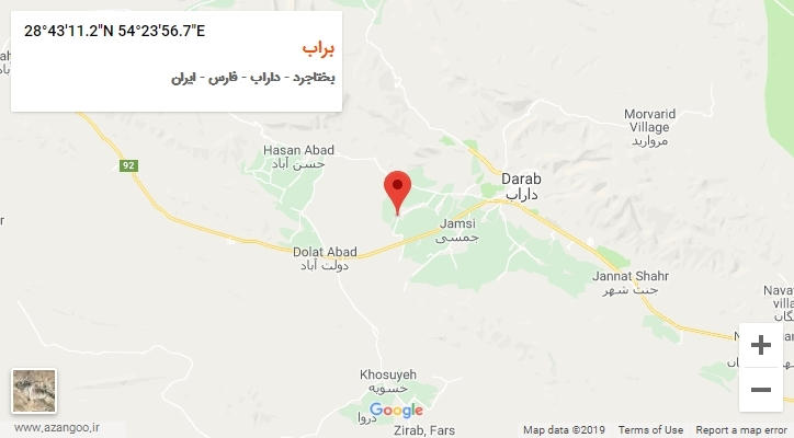 روستای براب بر روی نقشه