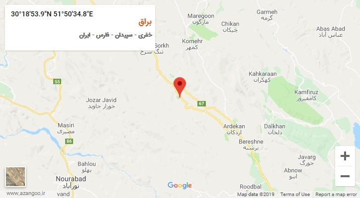 روستای براق بر روی نقشه