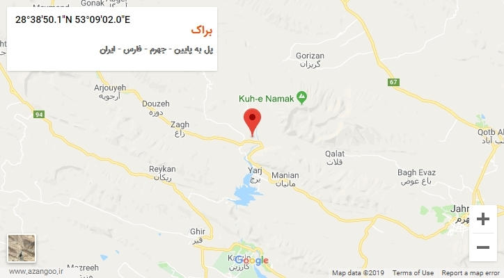 روستای براک بر روی نقشه