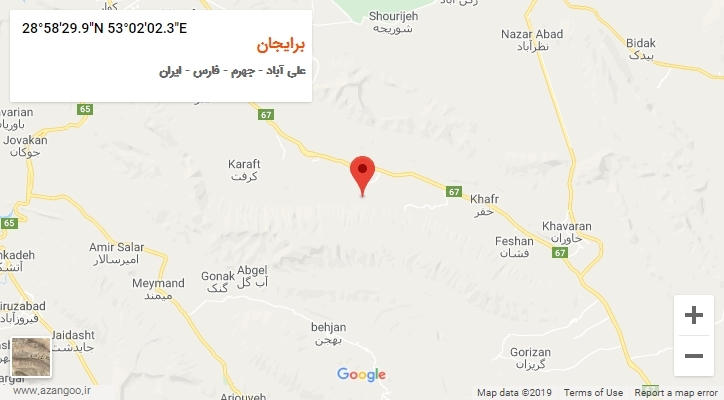 روستای برایجان بر روی نقشه