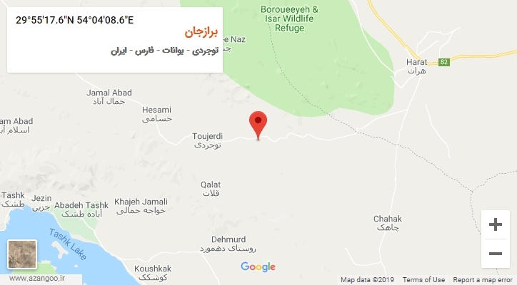 روستای برازجان بر روی نقشه