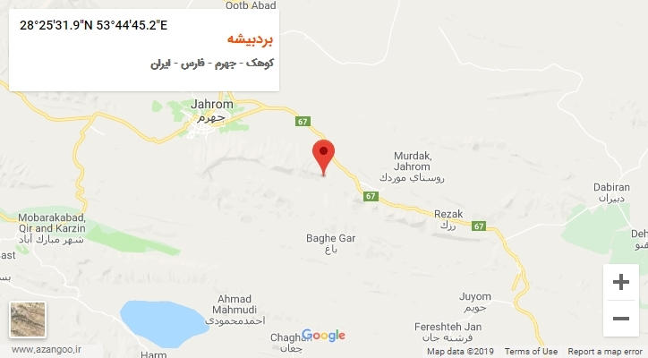 روستای بردبیشه بر روی نقشه