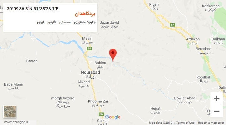 روستای بردکاهدان بر روی نقشه