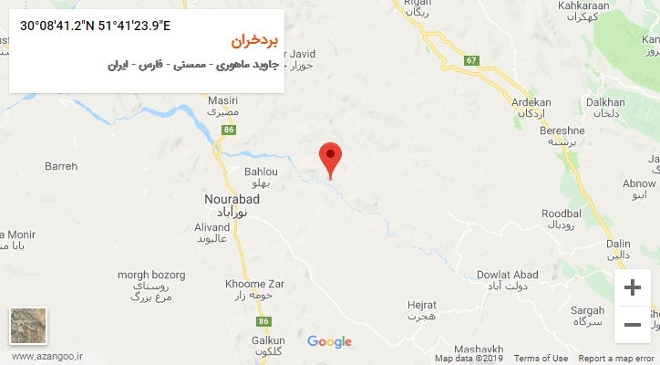 روستای بردخران بر روی نقشه