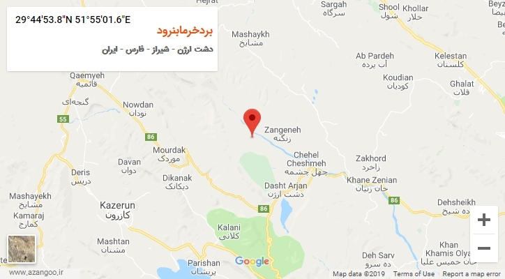 روستای بردخرمابنرود بر روی نقشه