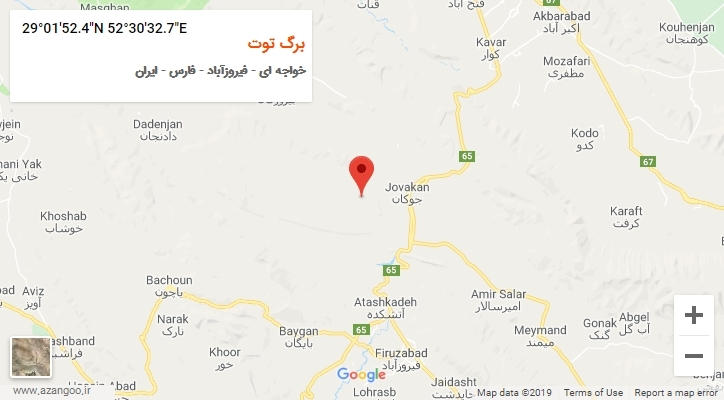 روستای برگ توت بر روی نقشه