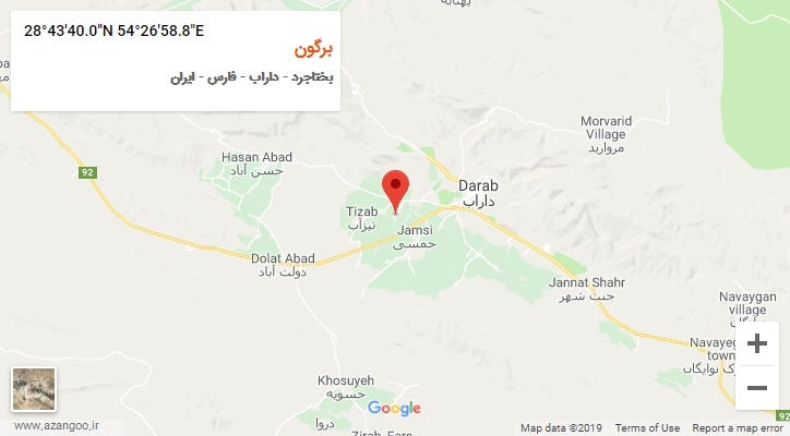 روستای برگون بر روی نقشه