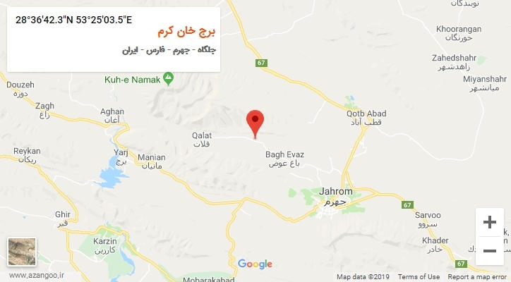 روستای برج خان کرم بر روی نقشه