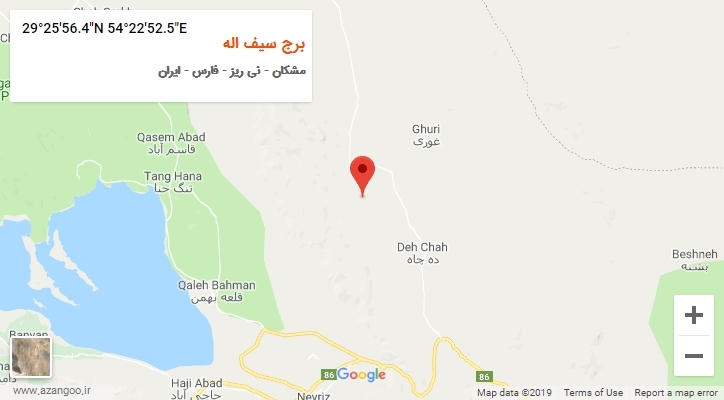 روستای برج سیف اله بر روی نقشه