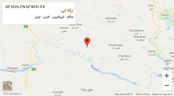 روستای برکه ابی بر روی نقشه