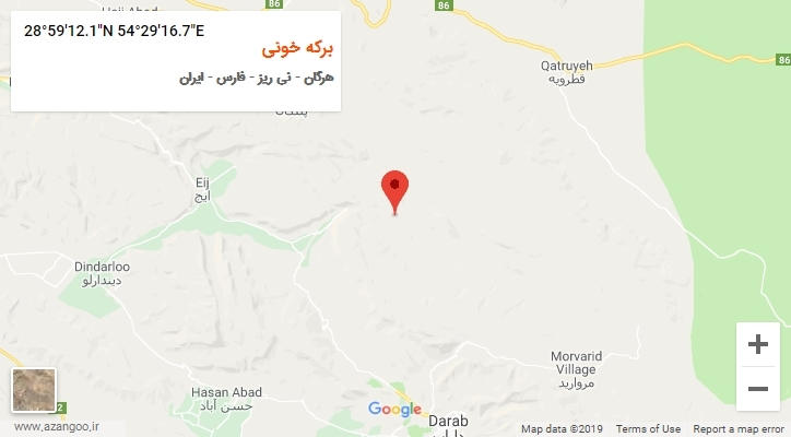 روستای برکه خونی بر روی نقشه
