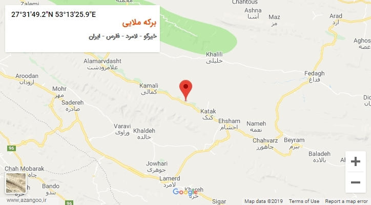 روستای برکه ملایی بر روی نقشه