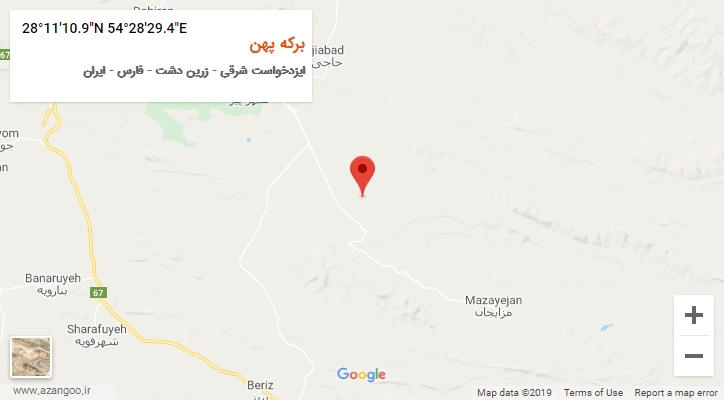 روستای برکه پهن بر روی نقشه