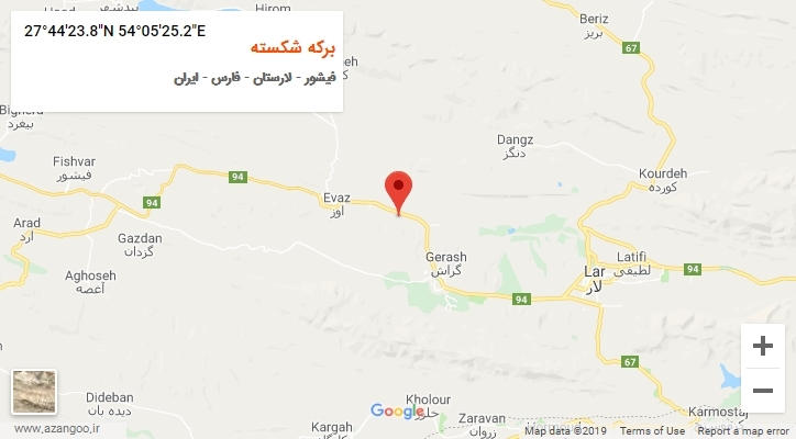 روستای برکه شکسته بر روی نقشه