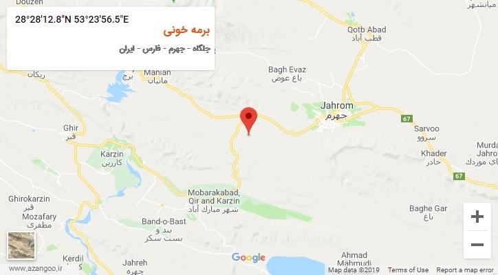 روستای برمه خونی بر روی نقشه