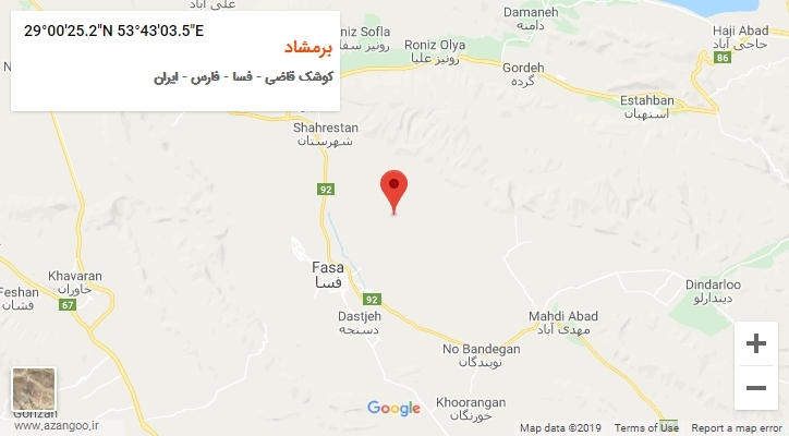 روستای برمشاد بر روی نقشه