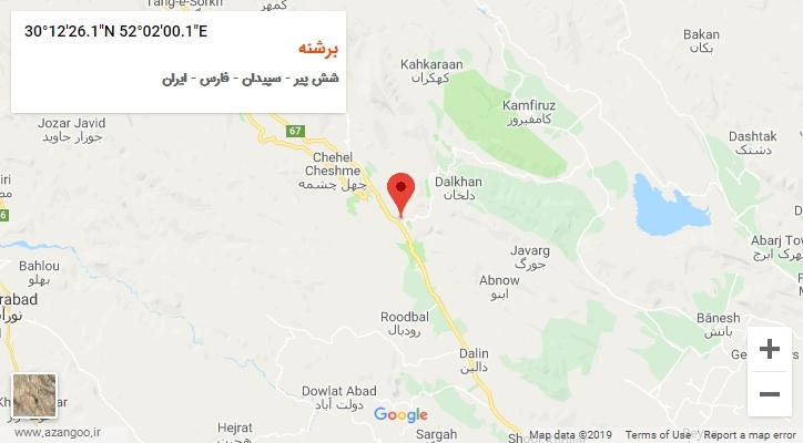 روستای برشنه بر روی نقشه