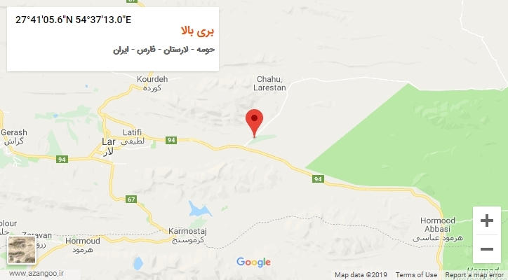 روستای بری بالا بر روی نقشه