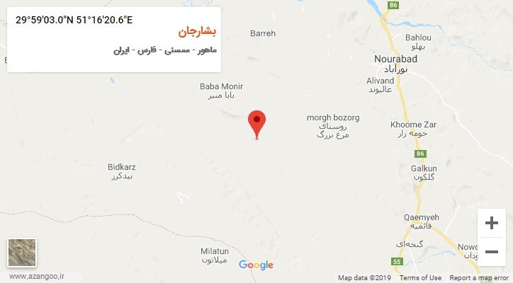 روستای بشارجان بر روی نقشه