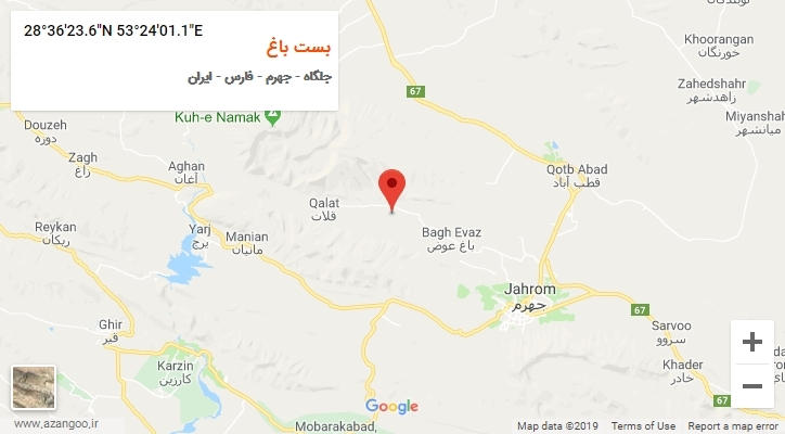 روستای بست باغ بر روی نقشه