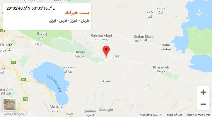 روستای بست خیرآباد بر روی نقشه