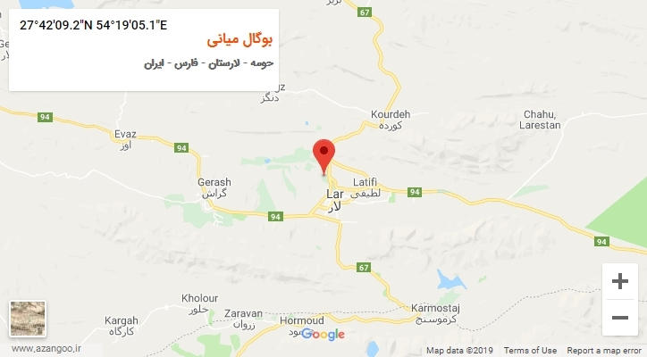 روستای بوگال میانی بر روی نقشه