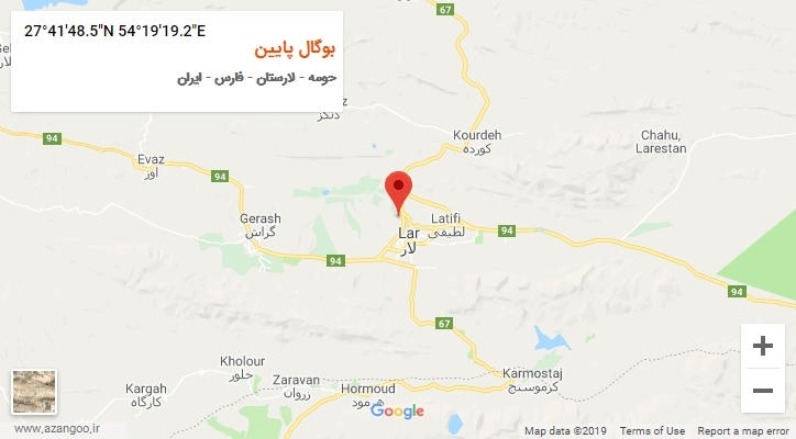 روستای بوگال پایین بر روی نقشه