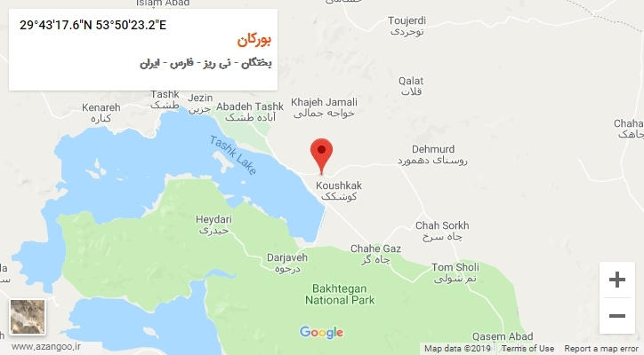 روستای بورکان بر روی نقشه
