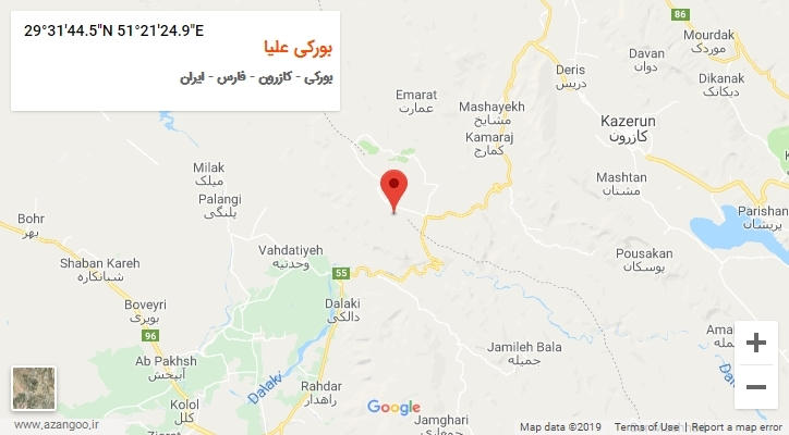 روستای بورکی علیا بر روی نقشه
