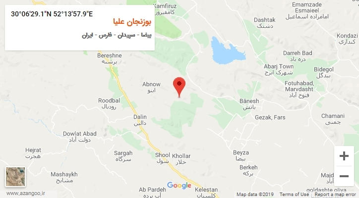 روستای بوزنجان علیا بر روی نقشه