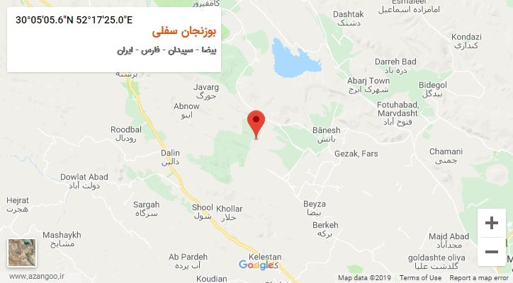 روستای بوزنجان سفلی بر روی نقشه