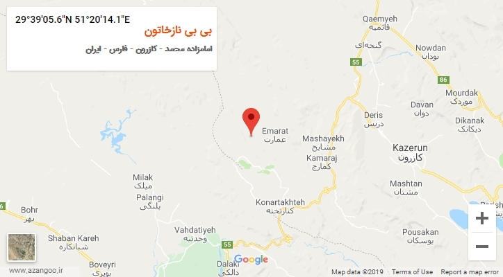 روستای بی بی نازخاتون بر روی نقشه