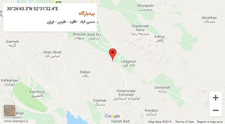 روستای بیدبارگاه بر روی نقشه