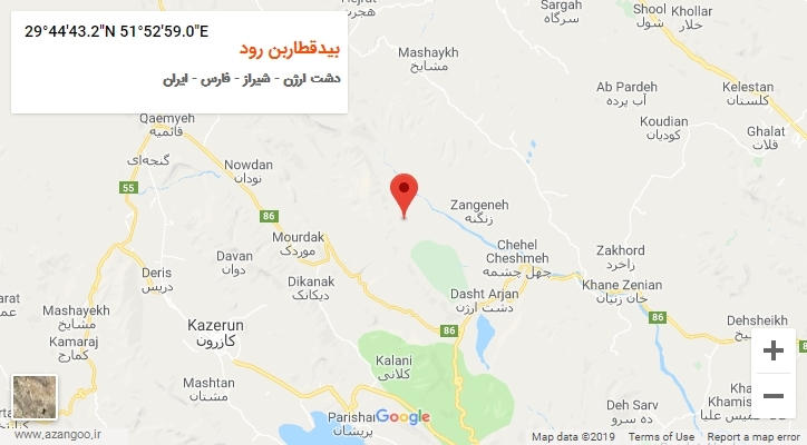 روستای بیدقطاربن رود بر روی نقشه