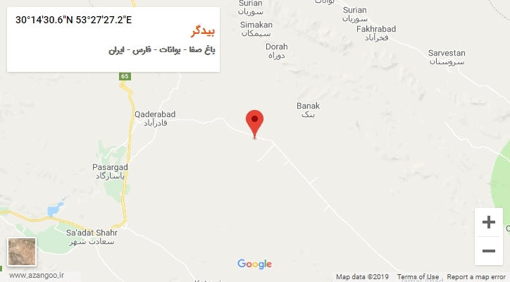 روستای بیدگر بر روی نقشه