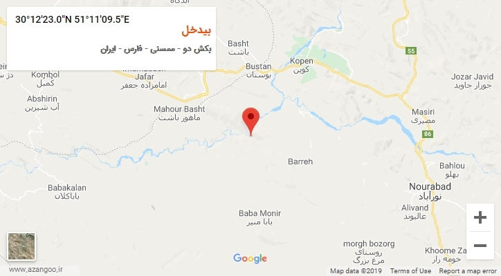 روستای بیدخل بر روی نقشه