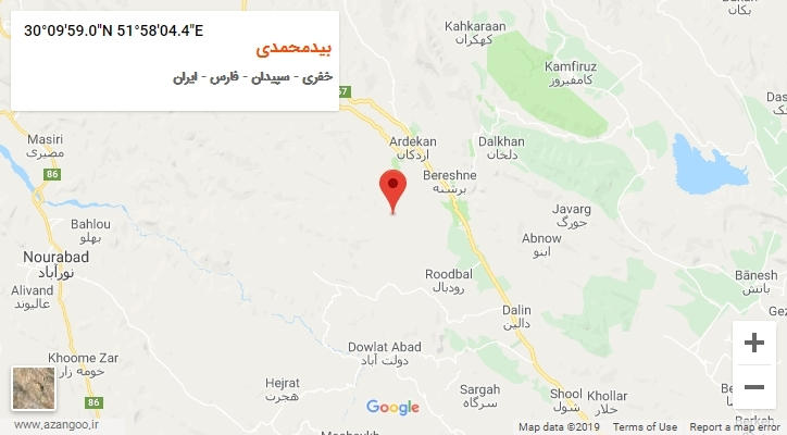 روستای بیدمحمدی بر روی نقشه