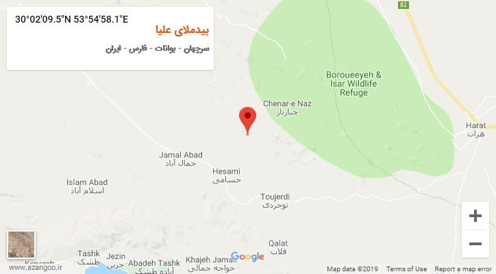 روستای بیدملای علیا بر روی نقشه