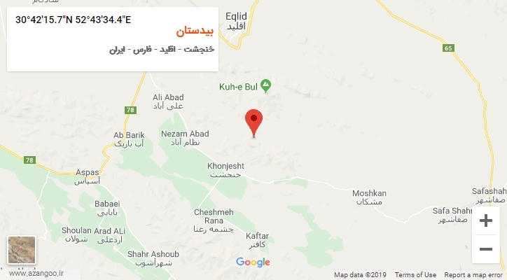 روستای بیدستان بر روی نقشه