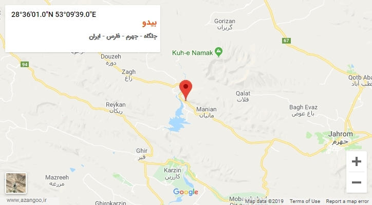 روستای بیدو بر روی نقشه