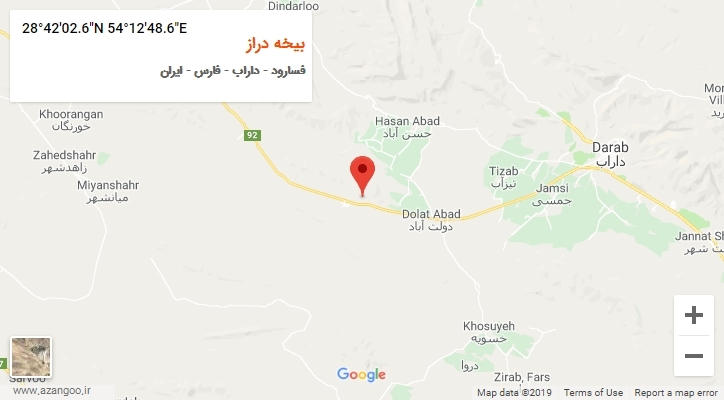 روستای بیخه دراز بر روی نقشه